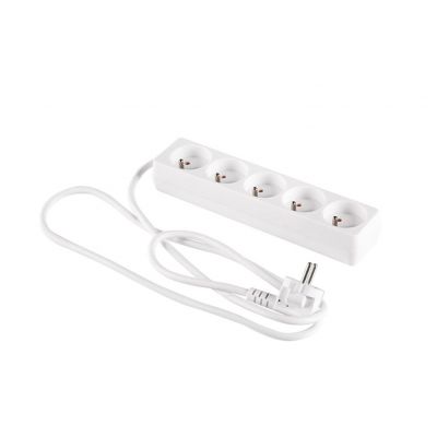 Przedłużacz listwa sieciowa zasilająca 5 gniazd 3x1mm2 biały 3mb ELCAN (PM-BW-5G-30)